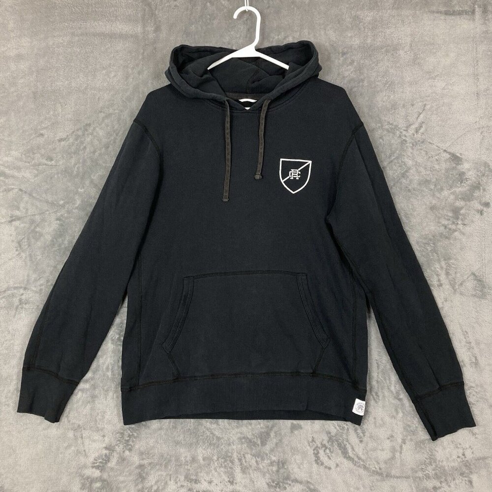 Reigning Champ Mens Lightweight Terry Pullover Hoodie Size M Black Pima Cotton